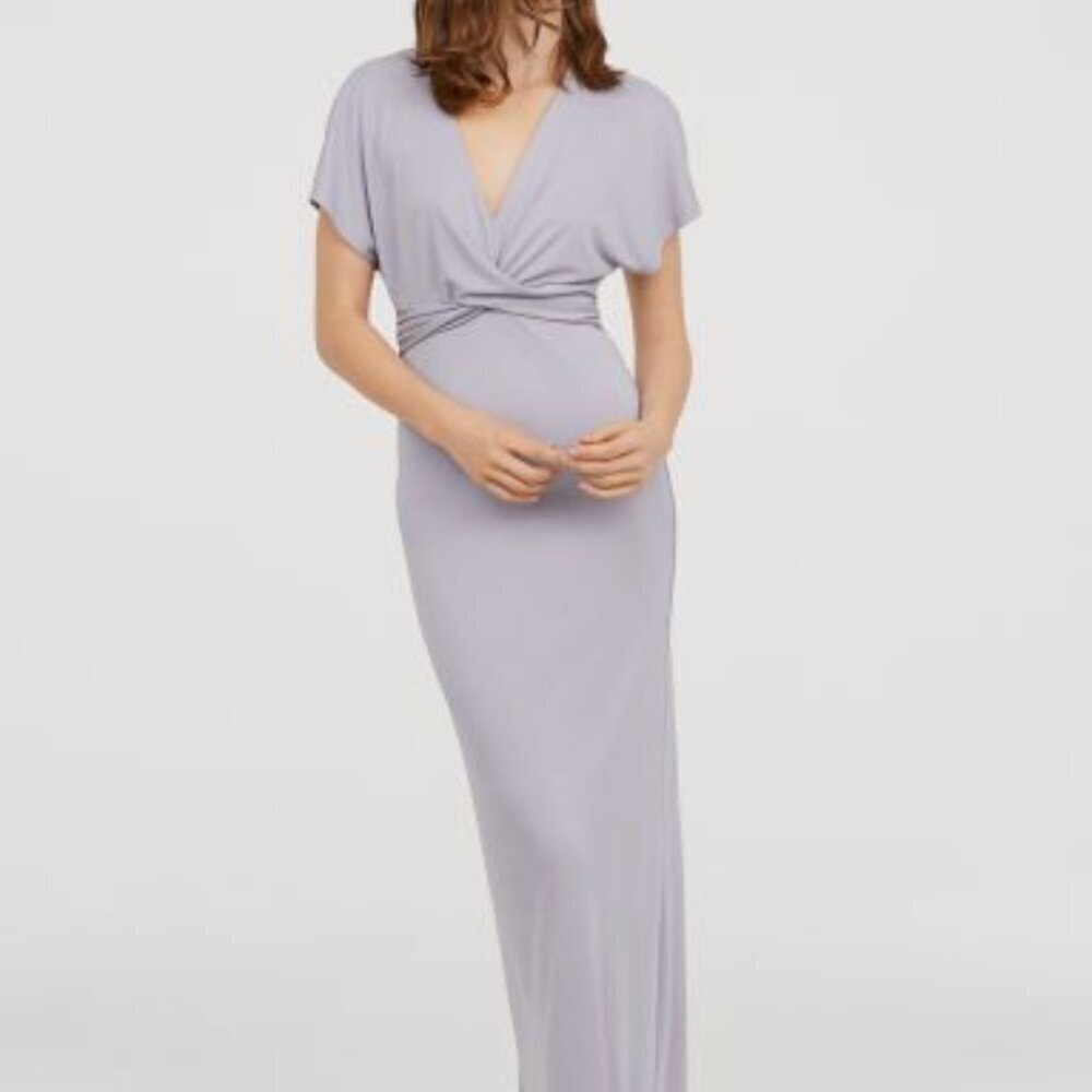 H&M Lavender Floor Length Short Sleeve Maxi Dress(Excellent Condition)Size 4 NWT - Picture 2 of 6